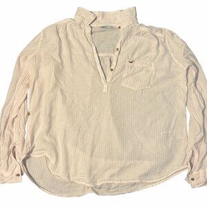 Modern Woman’s Hollister Light Pink and White Long Sleeve Shirt